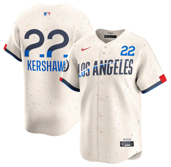 Brooklyn Dodgers #22 Clayton Kershaw Cream 2024 City Connect Limited Stitched Jersey